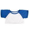 White Tee w/Royal Blue Sleeves (16")