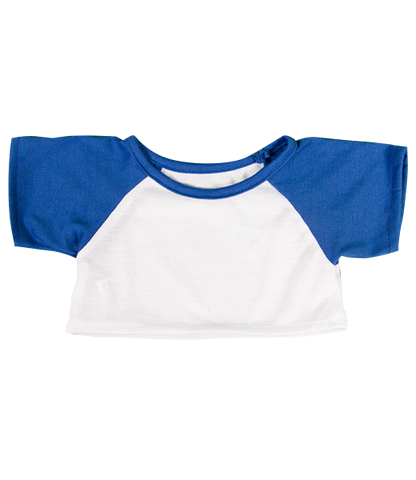 White Tee w/Royal Blue Sleeves (16")